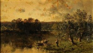 Pecheurs Sous Les Saules A L'ile D'aligre