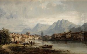 Village Montagneux by Eugene Ciceri