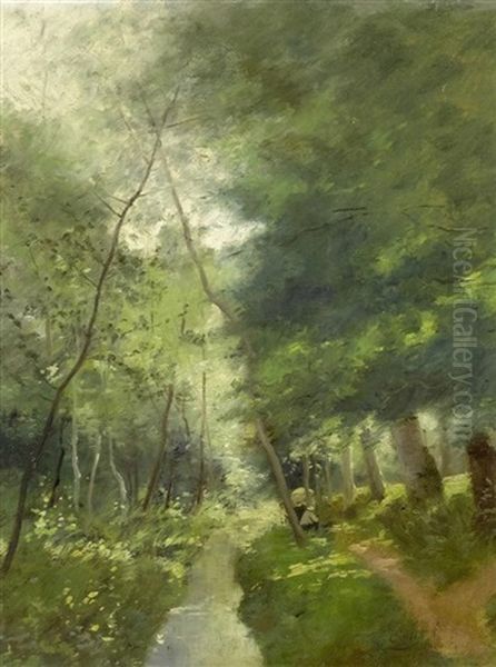 Der Maler In Einer Sommerlichen Waldlandschaft - view 1