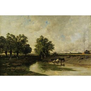The Watering Place by Eugene Ciceri