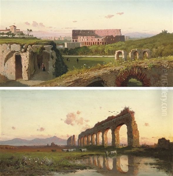 Before The Colosseum (+ Ruins On The Roman Campagna; Pair) - view 1