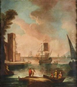 Paesaggio Con Porto E Personaggi Paesaggio Con Porto E Personaggi