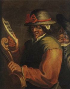 Due Contadini Che Bevono by Antonio Cifrondi