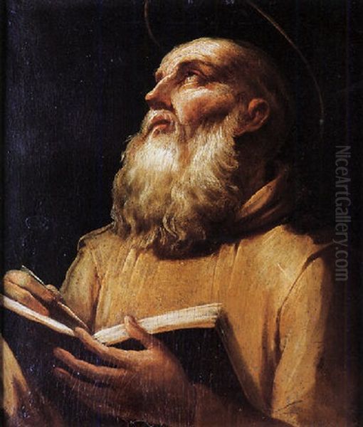 Santo In Meditazione Con Libro - view 1