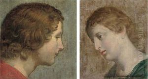 Head Of A Male Saint (+ Head Of A Female Saint; 2 Works)