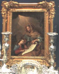 Sainte Anne Apprenant A Lire A Sa Fille La Vierge Marie Enfant by Carlo Cignani