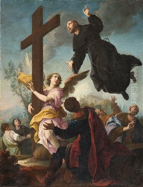 Ecstasy Of St. Joseph Of Cupertino Oil On Canvas 48x32.5 Cm. (defects) Reference Fototeca Zeri, Inv. 126311, Envelope 0605; Card 65380. Provenance Collezione Ferrario, Milano Christie's Roma, Asta Del 14-15 Novembre 1973, Lotto 20 - view 1