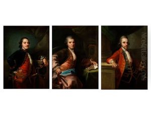 Portraits Adeliger Herren (set Of 3) by Giambettino Cignaroli
