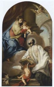 La Madonna Col Bambino Appare A Un Santo