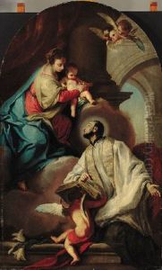 The Vision Of Saint Philip Neri by Giambettino Cignaroli