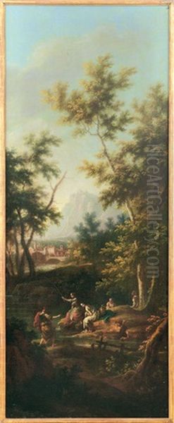 Paesaggio Con Contadini Che Pescano - view 1