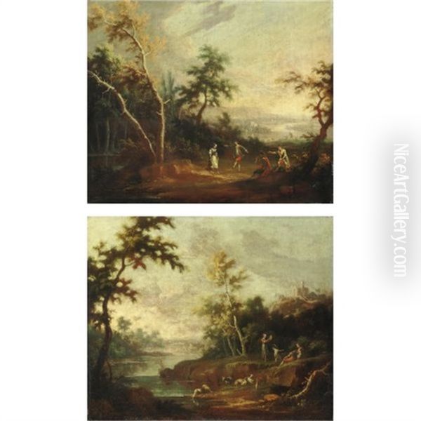 Paesaggi Fluviali Con Figure (pair) - view 1