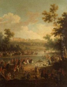 Capture Du Cerf Sur Les Rives Du Sangone Avec Vue Du Chateau De Moncalieri