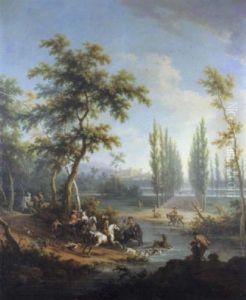Caccia Al Cervo In Un Paesaggio Piemontese Con Un Castello Nello Sfondo by Vittorio Amadeo Cignaroli
