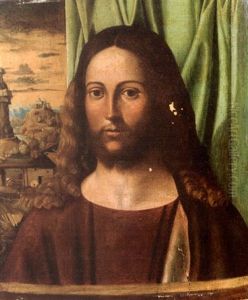 Le Christ En Buste Devant Un Paysage