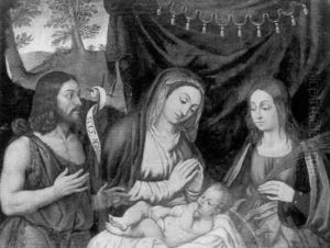 Sacra Conversazione. Madonna Mit Kind, Dem Heiligen Johannes Der Taufer Und Der Heiligen Katharina Von Alexandrien by Giovanni Battista Cima da Conegliano