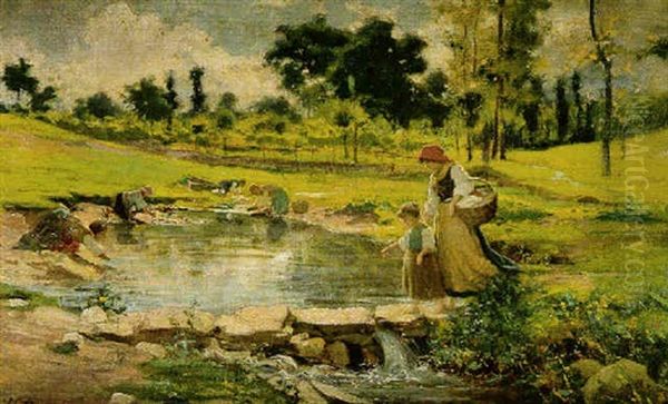 Washerwomen By The River - view 1