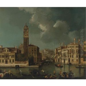 View Of The Entrance To The Canareggio by Giovanni Battista Cimaroli