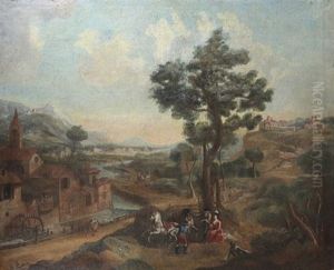 Paysage De La Campagne Italienne Avec Un Moulin A Eau