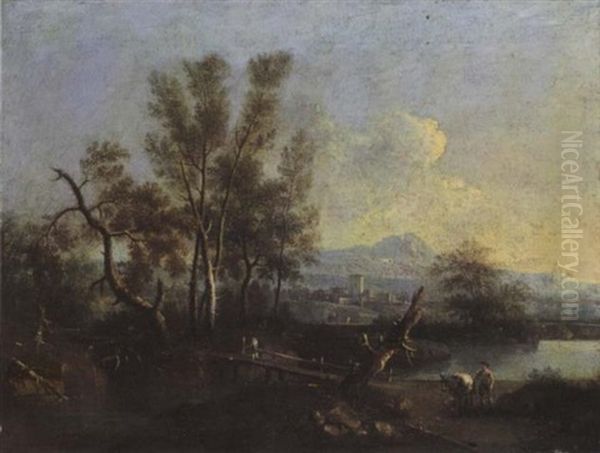 Paesaggio Fluviale Con Figure - view 1