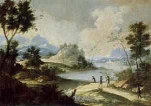 Arkadische Landschaft Mit Figuren