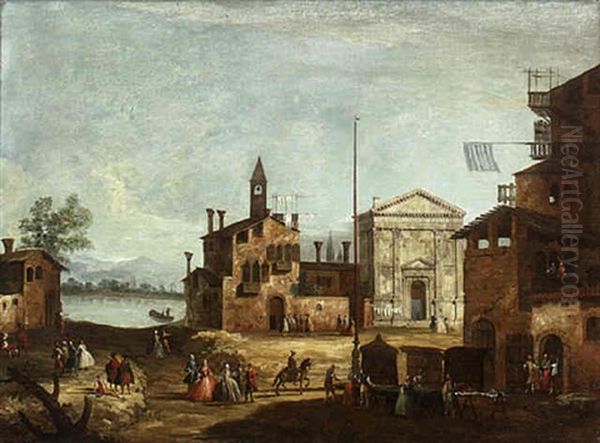 Mountainous Landscape With Villager On A Path In The Veneto - view 1