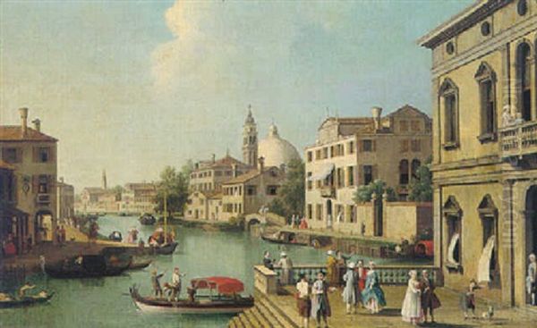 A Townscape In The Brenta Vallery With Elephant Figures Promenading Before Classical Buildings - view 1