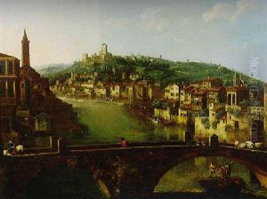 View Of Verona And The River Adige From The Ponte Nuovo