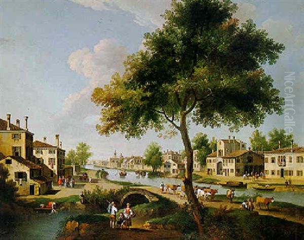View Along A Canal In The Veneto - view 1