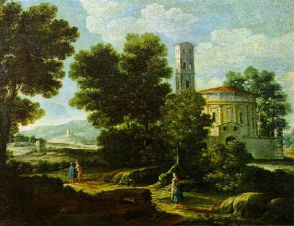 Paesaggio Con Chiesa E Popolani - view 1