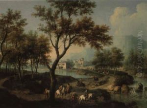 Landscape With Mounted Soldiers Departing From Their Fortress