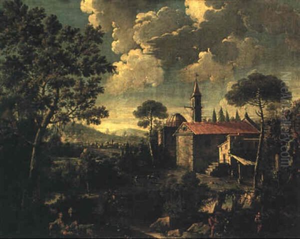 Landskap Med Byggnader Och Figurer - view 1