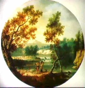Landschaft Mit Wasserfall Landschaft Mit Wasserfall