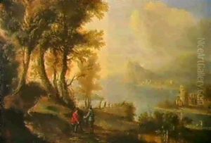 Landschaft Mit Berg Am See. by Giovanni Battista Cimaroli