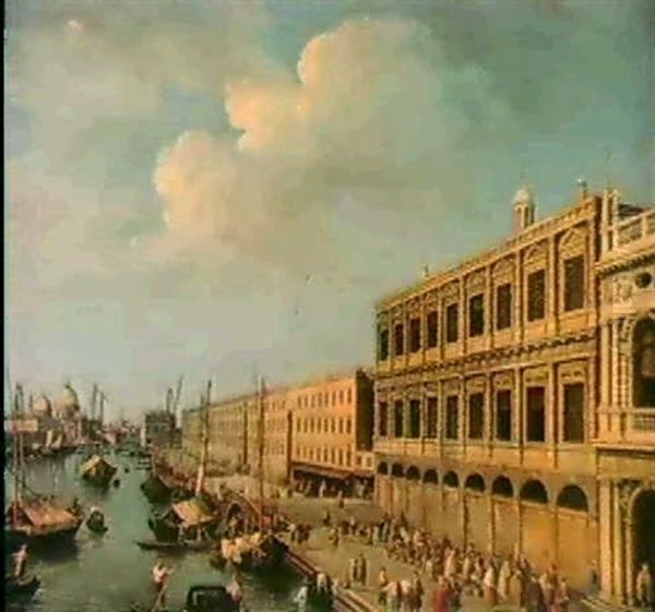 Veduta Della Riva Degli Schiavoni Con L'ingresso Del Canal Grande E La Chiesa Della Salute Nel Fondo - view 1