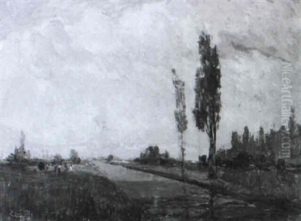 Paesaggio Lombardo Con Figure - view 1