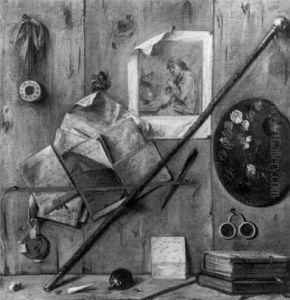 Nature Morte Au Trompe-oeil A La Palette De Peintre by Antonio Cioci