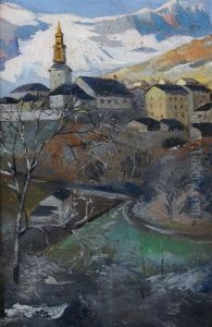 Paesaggio Di Montagna by Giovanni Battista Ciolina