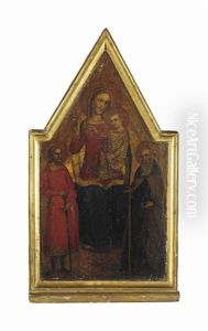 The Madonna And Child Enthroned, With Saints Paul And Anthony Abbot by Jacopo di Cione