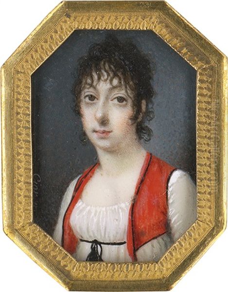 Portrait Einer Jungen Frau Mit Rotem Bolero - view 1