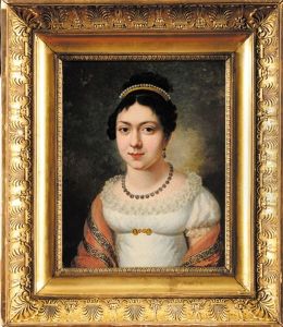 Portrait De Femme Au Peigne De Perles Fines