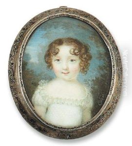 Portrait De Jeune Fillette En Robe De Dentelle Blanche