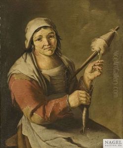 Bauerin Mit Einer Spindel by Giacomo Francesco Cipper