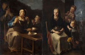 Les Enfants Espiegles (pair) by Giacomo Francesco Cipper