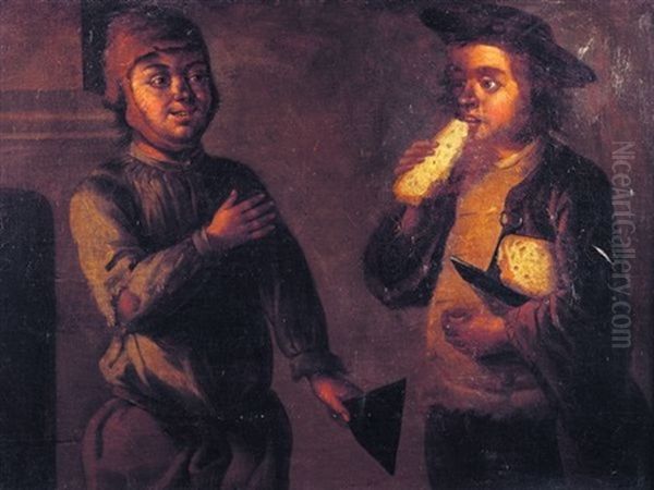 Deux Jeunes Paysans Attables - view 1