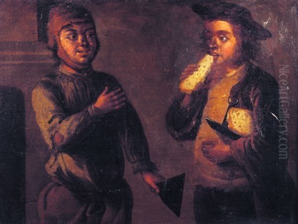 Deux Jeunes Paysans En Train De Manger - view 1