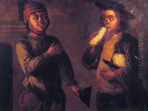 Deux Jeunes Paysans En Train De Manger Deux Jeunes Paysans En Train De Manger