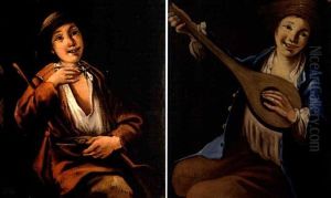 Mangia Fagioli (+ Suonatore Di Colascione; Pair) by Giacomo Francesco Cipper