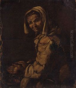 A Peasant Woman Warming Her Hands At A Fire A Peasant Woman Warming Her Hands At A Fire