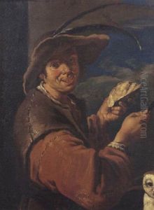 Giovane Picaro A Mezza Figura Con Un Barbagianni